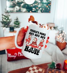 there's some hot chocolate in the house coffee mug with santa clause on it