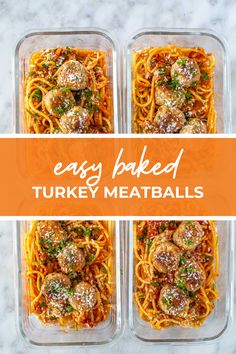 easy baked turkey meatballs in plastic containers