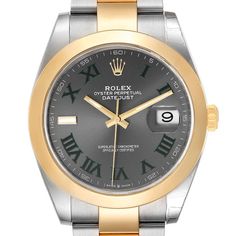 Rolex Datejust 41 Steel Yellow Gold Wimbledon Watch 126303 Box Card | SwissWatchExpo White Dial Watch, Oyster Perpetual Datejust, Women Wrist Watch