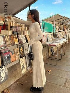 none Women Streetwear Outfits, Knitted Dresses, Looks Party, Slim Dress, Cooler Look, Bodycon Maxi Dresses, Mode Inspo, Carrie Bradshaw, Slim Dresses