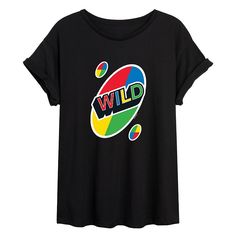 Play your cards just right and score a winning look with this juniors' Uno Wild Card graphic t-shirt. Play your cards just right and score a winning look with this juniors' Uno Wild Card graphic t-shirt. UNO™ and associated trademarks and trade dress are owned by, and used under license from, Mattel. ©2022 Mattel. Crewneck Rolled short sleevesFABRIC & CARE Cotton, polyester Machine wash Imported Size: Medium. Color: Black. Gender: female. Age Group: kids. Uno Wild Card, Wild Card, Junior Outfits, Clothing Size Chart, Fabric Care, Gender Female, Party Outfit, Graphic Tee, Graphic T Shirt