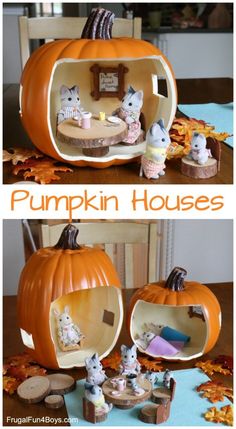 the pumpkin house has mice inside it