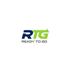 the logo for rtg ready to go is shown in green and blue letters on a white background