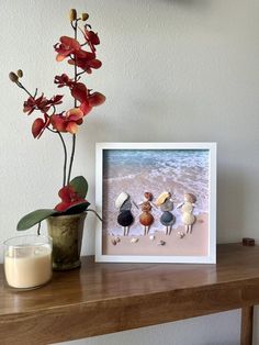 12x12 shadowbox of seashell people against a beachy backdrop with tiny seashells along the water's edge.  A phrase can be added to personalize this cute, unique gift for a friend or loved one who loves the beach as much as you do! Please message me prior to ordering to discuss so that I can ensure the needed shells are available for your specific order.  The phrase can be changed or removed entirely.  A black frame is also available, just add to the personalization notes. All seashells were personally collected from the beautiful beaches of Southwest Florida.  They were sanitized in bleach water and rubbed with mineral oil to preserve and bring out their natural beauty. Seashell People Art, Shell People Art, Things To Do With Seashells, Diy Shell Crafts, Seashell People, Shell People, Beach Art Crafts, Seaglass Ideas