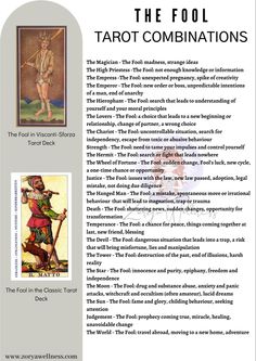 Tarot The Fool Major Arcana Cards Combinations Tarot Cards Combination Meaning, Tarot Card Combinations Meanings, The Fool Card Meaning, Tarot Combinations Meanings, Fool Card Tarot Meaning, Fool Tarot Meaning, Tarot Card Combinations, The Fool Tarot Meaning, The Fool Tarot Meaning Love