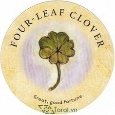 four leaf clover sticker with the words four leaf clover written in green on it