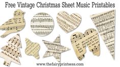 sheet music ornaments with the words free vintage christmas sheet music printables