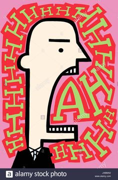 Download this stock image: Ahhhh. A simple graphic illustration. - JABMA2 from Alamy's library of millions of high resolution stock photos, illustrations and vectors. 70s Cartoons, Typography Graphic, Simple Graphic, Graphic Design Branding, Typography Poster, Face Drawing, Graphic Poster, School Crafts, Cartoon Art