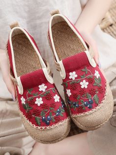 Red Cactus Rose, Unusual Clothes, Reindeer Headband, Rope Wrapped, Embroidered Linen, Light Weight Shoes, Jute Bags, Clothes Crafts, Dress Jewelry