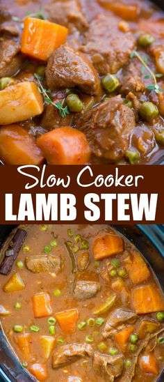 slow cooker lamb stew with carrots and peas