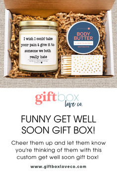 the gift box is filled with funny items to give as gifts for someone's birthday