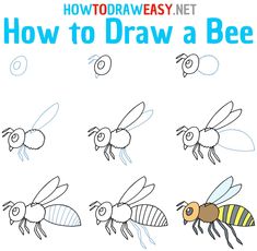 how to draw a bee for kids