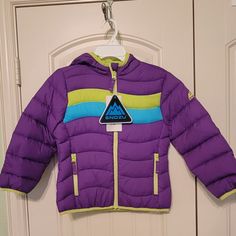 Snoqualmie- Girls Jacket. Brand New With Tags. 2 Zipper Pockets In Front. Zip Closure With Hood. Purple With Lime Green And Turquoise. Purple Puffer Jacket For Winter, Casual Purple Puffer Jacket With Long Sleeves, Purple Outdoor Outerwear For Spring, Purple Long Sleeve Puffer Jacket For Cold Weather, Purple Long Sleeve Outerwear For Outdoor Activities, Lime Green And Turquoise, Winter Camo, Grey Puffer Jacket, Girls Puffer Vest