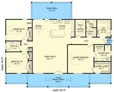 the floor plan for a house with two bedroom and an attached living area, including a kitchen