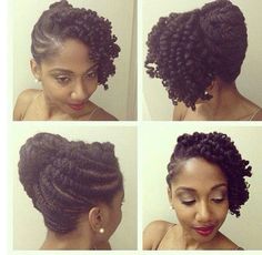 (via Natural Hair Bride) Twist Updo, French Roll, Flat Twist Updo, Hair Bride, Twisted Updo, Flat Twist