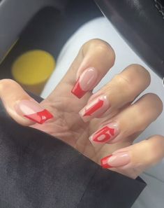 Ferrari F1 Nail Art, Subtle F1 Nails, Charles Leclerc Inspired Nails, Ferrari Nail Design, Formula 1 Nail Art Ferrari