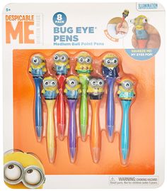 the despicable me minion eye pens are multicolored