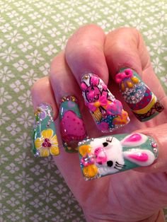 Easter Nails by Sky Hideous Nails, Ugly Nails, Nails Images, Inspiration For Black Women, Horror Nails, Nails 2023 Trends, Bunny Nails