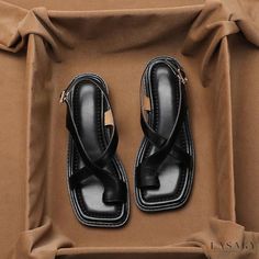 Lasaky - Vintage Brown Open-Toe Sandals - Stylish Low-Heel Summer Sandals Comfy Flip Flops, Fashion Shoes Flats, Chunky Sandals, Brown Heels, Summer Sandals, Open Toe Sandals, Boho Stil, Sierra Leone, Seychelles