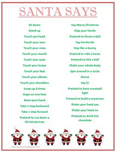 santa's christmas song printable for kids