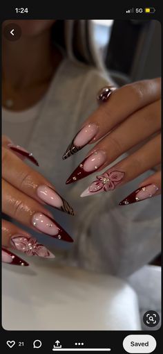 November Nails Ideas, Simple Acrylic, Cute Acrylic Nail Designs, Inspired Nails, Simple Acrylic Nails, Christmas Nails Acrylic, Cute Acrylic Nails, Acrylic Nail Designs