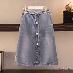 Lasaky - Elastic Waistband Denim Skirt for Women - Stylish Half-Length Skirt 200 Pounds, Denim Skirt Women, Half Skirt, Skirt For Women, Bodycon Fashion, Mini Fashion, Denim Mini Skirt, Types Of Skirts