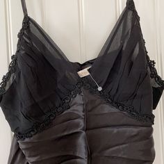 Washable Silk Plus Lace Size Large Adjustable Straps Never Worn Elegant Black Underwire Camisole, Elegant Black Sleepwear With Spaghetti Straps, Victoria's Secret Elegant Sleepwear With Built-in Bra, Elegant Victoria's Secret Sleepwear With Built-in Bra, Elegant Underwire Camisole For Night Out, Fitted Cami Intimate For Evening, Elegant Black Camisole Sleepwear, Fitted Cami For Evening Wear, Fitted Evening Cami