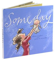 a children's book with an image of a woman holding a baby in her arms