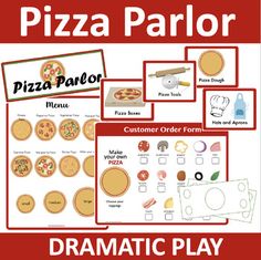 the pizza parlor game is shown with instructions to make it easier for children to learn how to