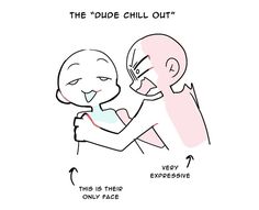 an image of two people hugging each other with the caption'the dude chill out '