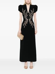 Jenny Packham Firefly crystal-embellished Maxi Dress - Farfetch Luxury V-neck Maxi Dress For Gala, Glamorous Short Sleeve Formal Evening Dress, Glamorous Short Sleeve Evening Dress For Formal Occasions, Glamorous Short Sleeve Evening Dress For Formal Events, Elegant Short Sleeve Sequin Evening Dress, Short Sleeve Sequin Evening Dress For Formal Occasions, Short Sleeve Sequin Evening Dress For Formal Events, Glamorous Short Sleeve Gala Evening Dress, Sequin Short Sleeve Evening Dress For Formal Occasions