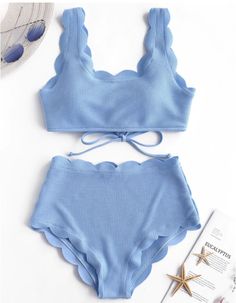 Summer High Waist Two Piece Swimsuit on Luulla Day Sky, Trendy Swimsuits, Kardashian Kollection, Costume Intero, Cute Swimsuits, Plus Size Jeans, Plus Size Swimwear, Swimwear Fashion