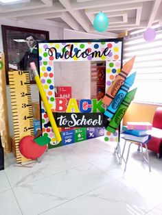 a classroom decorated for back to school