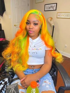 Cute Hair Colors, Sew In Hairstyles, Dyed Hair Inspiration, Pretty Hair Color, Colored Wigs, Hair Ponytail Styles, Yellow Hair