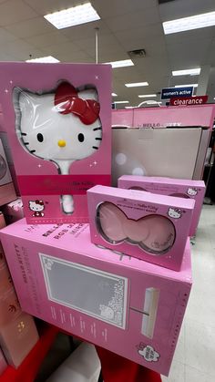 hello kitty products are on display in a store