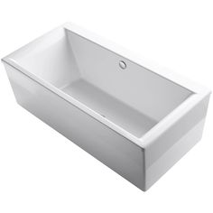 an empty white bathtub on a white background