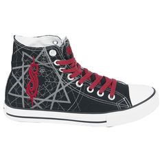 I want to be buried with theses shoes..... Fuck yes they will be mine o(>.<)o Old School Converse, Slipknot Merch, Emo Shoes, Metalhead Fashion, Cool Converse, Band Shoes, Badass Outfit, Bday List, Band Outfits