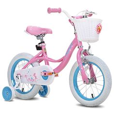 The JOYSTAR Fairy Girls Bike is a sturdy and attractive bike designed for girls aged 2-9 years. It features a lightweight steel frame, adjustable seat and handlebars, and comes with training wheels, a basket, and reflective components for safety. The bike is praised for its style, build quality, and ease of assembly. Toddler Girl Bike, Bike For Girls, Basket Training, Fairy Girls, Bike With Basket, Kids Bicycle