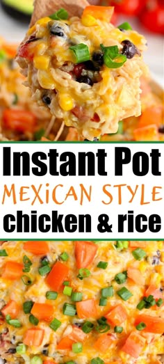 instant pot mexican style chicken and rice casserole is an easy dinner recipe that's ready in under 30 minutes