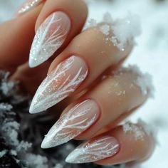 White Silver Winter Nails, Blue Frost Nails, White And Silver Wedding Nails, Jack Frost Nails, Icy Nail Designs, Frosty Nail Designs, White And Blue Winter Nails, Frosty Blue Nails, Winter Nails Blue And White