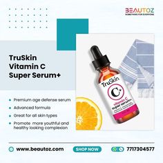 𝗧𝗿𝘂𝗦𝗸𝗶𝗻 𝗩𝗶𝘁𝗮𝗺𝗶𝗻 𝗖 𝗦𝘂𝗽𝗲𝗿 𝗦𝗲𝗿𝘂𝗺 Retinol Niacinamide, Vitamin C Retinol, Vitamin C Serum, Salicylic Acid, Retinol