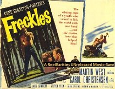 a movie poster for the film freckles with two men in front of a mirror