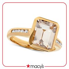 in stock Classic Morganite Diamond Ring For Formal Occasions, Macy's Rings With Accent Stones For Anniversary, Macy's Formal Jewelry With Center Stone, Classic Macy's Rings With Accent Stones, Macy's Diamond Ring With Accent Stones For Formal Occasions, Macy's Classic Diamond Ring With Accent Stones, Classic Macy's Diamond Ring With Accent Stones, Macy's Classic Gemstone Rings, Macy's Formal Gemstone Rings