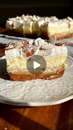 a piece of cake sitting on top of a white plate