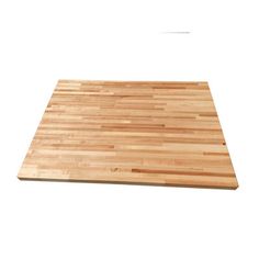 a wooden cutting board on a white background