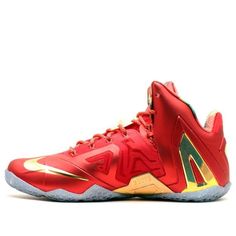 Nike LeBron 11 Elite SE 'Championship' 695226-670 (SNKR/Basketball) Gold Sporty Basketball Shoes, Lebron 11, Lebron James Shoes, Nike Lebron, Lebron James, The Court, Red Gold, Basketball, University