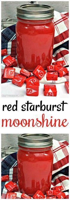 red starburst mason jar filled with marshmallows for valentine's day