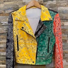 Beautiful Motorcycle Bandana Print Jacket! #Blancobaddie! Fits True To Size! Small:4/6 Medium:7/9 Large:10/12 55%Cotton/40%Polyester/5%Spandex Trendy Multicolor Patchwork Outerwear, Edgy Spring Patchwork Outerwear, Edgy Fitted Multicolor Outerwear, Edgy Multicolor Winter Outerwear, Edgy Multicolor Outerwear For Fall, Edgy Patchwork Outerwear For Fall, Edgy Multicolor Spring Outerwear, Trendy Fitted Multicolor Outerwear, Multicolor Graphic Print Outerwear For Fall