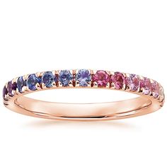 Lilac Ombre Ring - 14K Rose Gold. Shimmering diamonds, sapphires, tourmalines, lab alexandrites, tanzanites and amethysts create an eye-catching ombre effect that wraps half of the way around this chic, whimsical ring. Ombre Rings, Whimsical Ring, Ombre Design, Ombre Effect, Brilliant Earth, White Gold Rings, Eternity Ring, Quality Jewelry, Rose Gold Ring