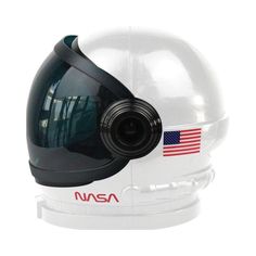 an astronaut helmet with the american flag painted on it's face and visor